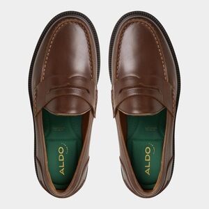 Aldo Men's Classic Brown Leather Loafers